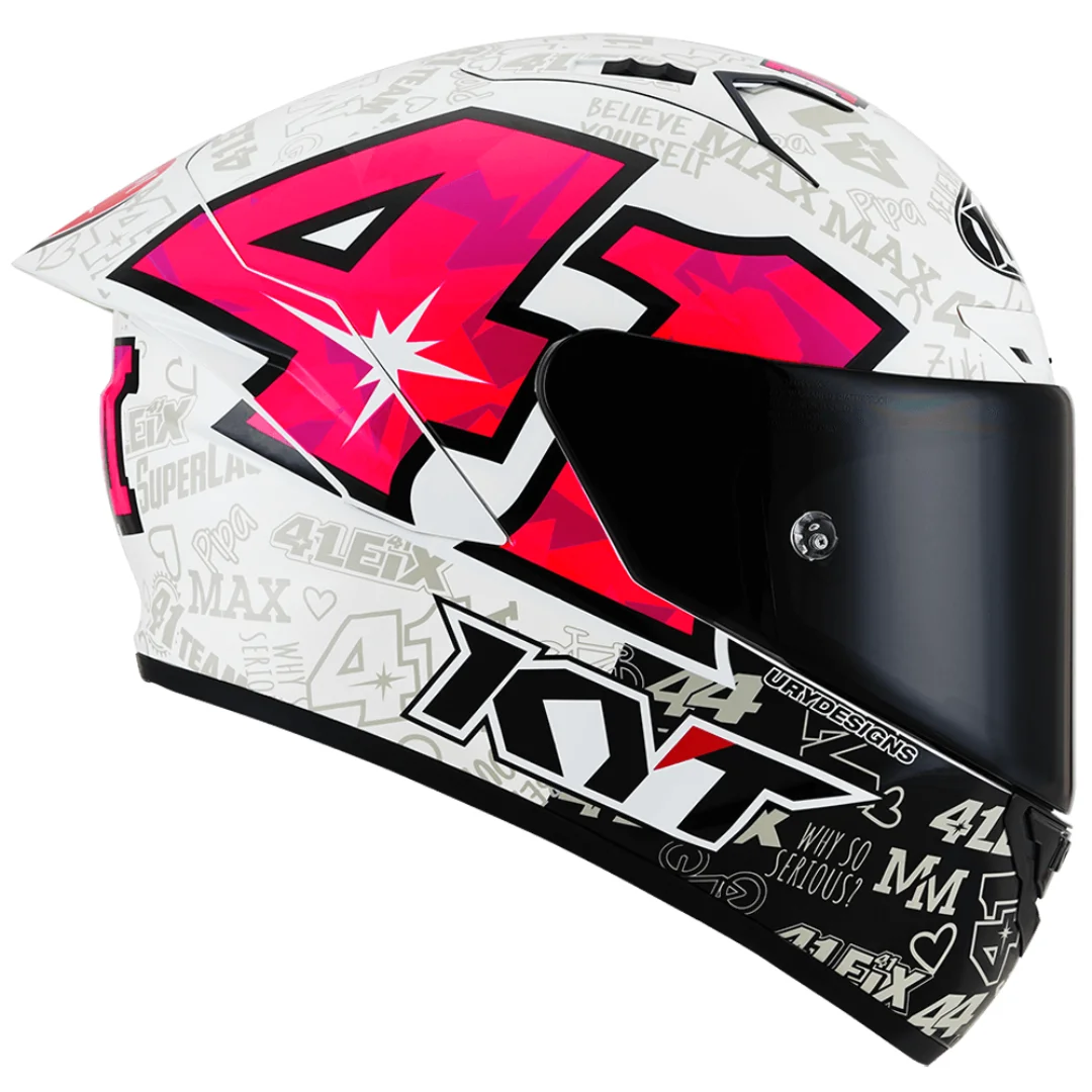 Capacete KYT NZ Race Espargaro Replica 2021 Branco/Rosa/Verde