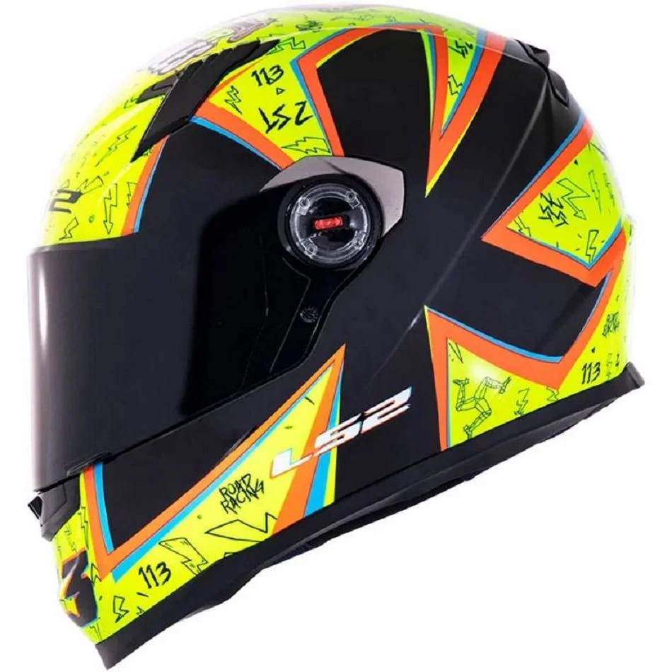 Leyifan！ Capacete LS2 FF358 Classic Réplica Rafael Paschoalin Amarelo