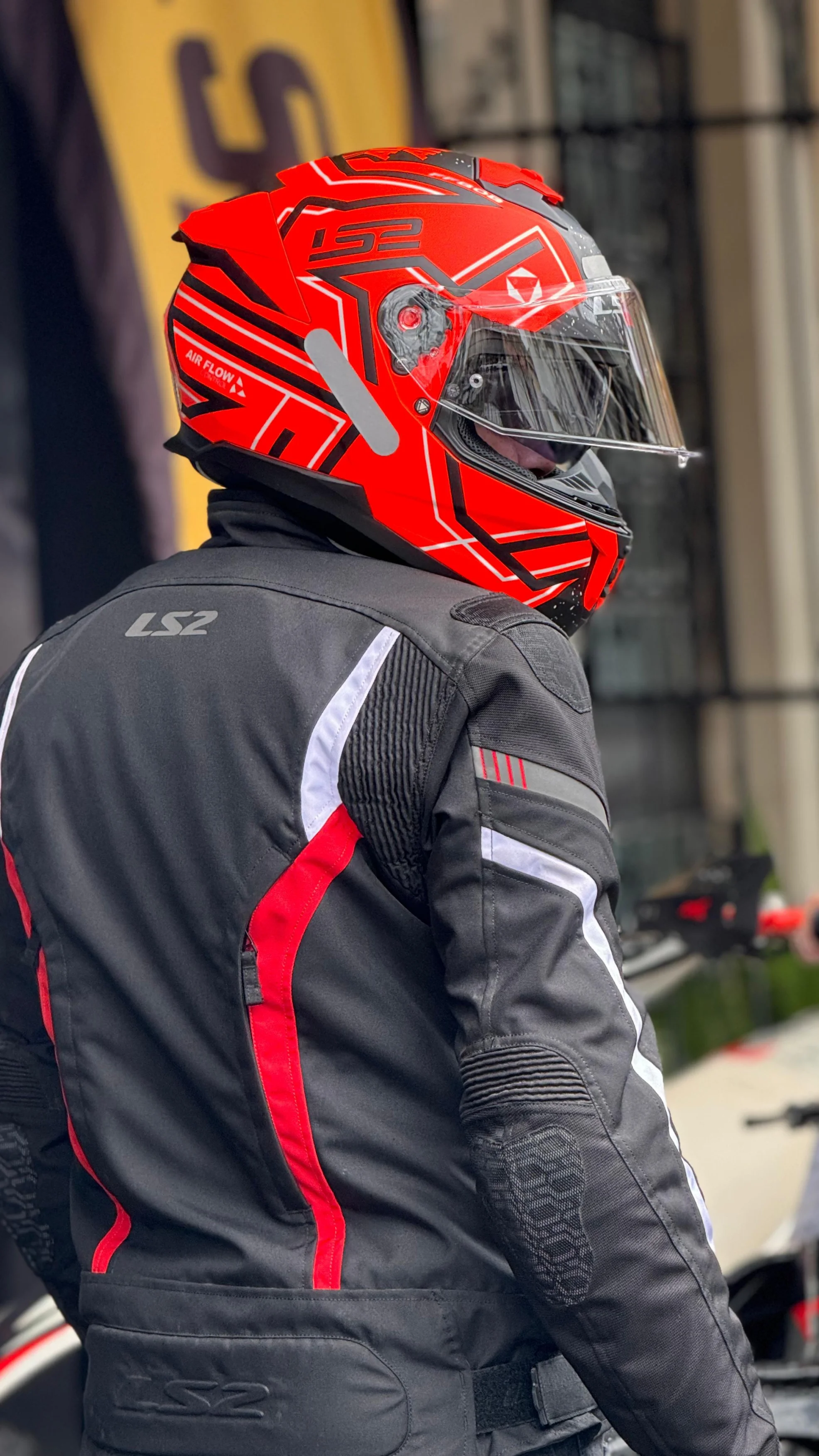 Capacete LS2 FF808 Stream 2 Maze Laranja Fosco/Preto (Bicomposto