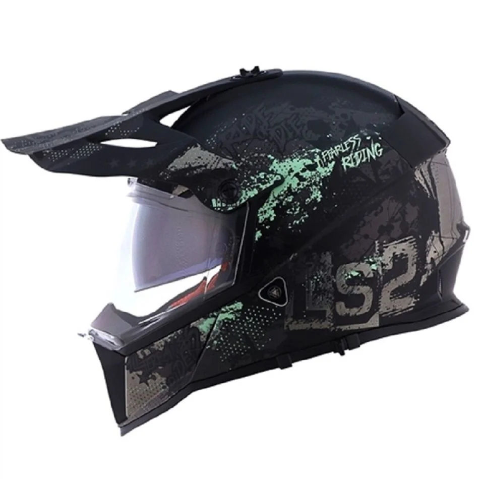 Capacete LS2 MX436 Pioneer Fearless Preto Fosco/Cinza (Bicomposto