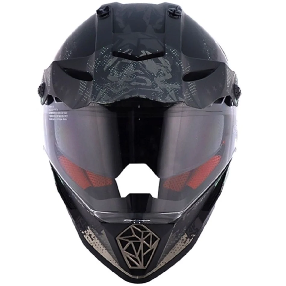 Capacete LS2 MX436 Pioneer Fearless Preto Fosco/Cinza (Bicomposto