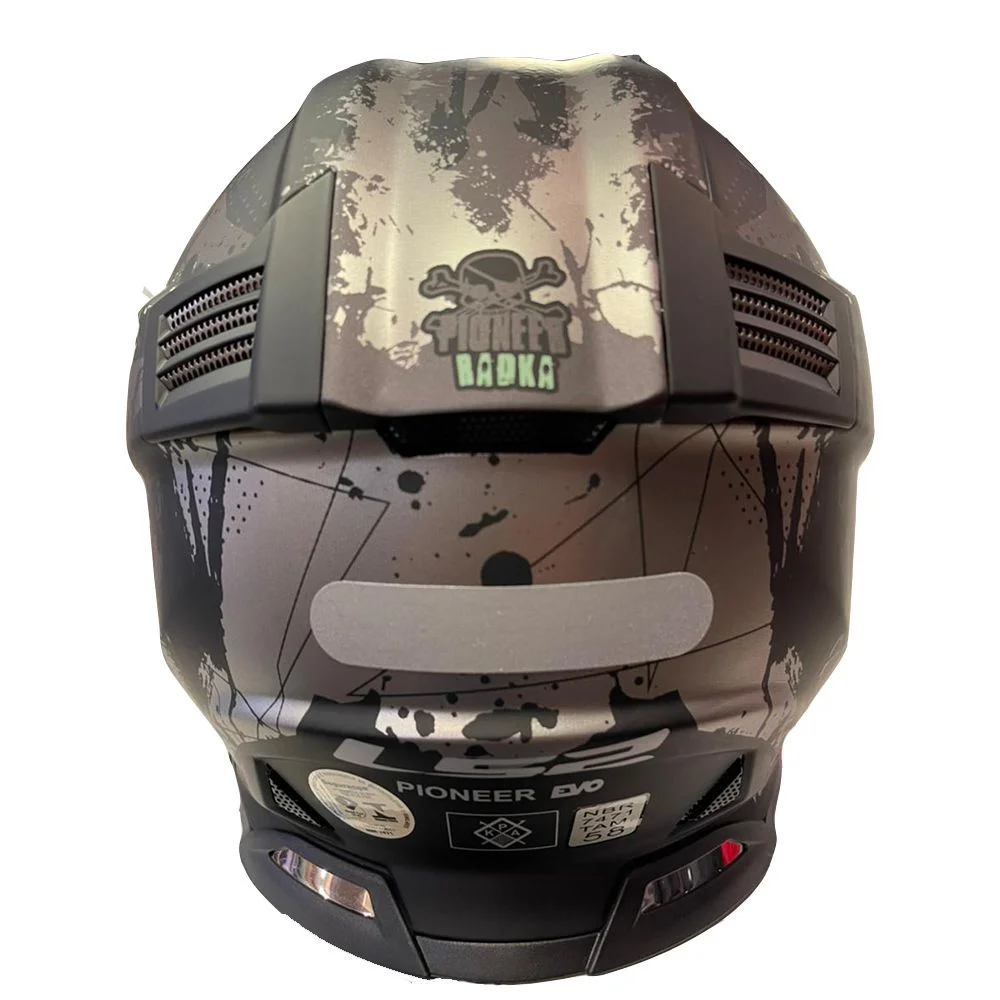 Capacete LS2 MX436 Pioneer Evo Fearless Preto Fosco/Cinza