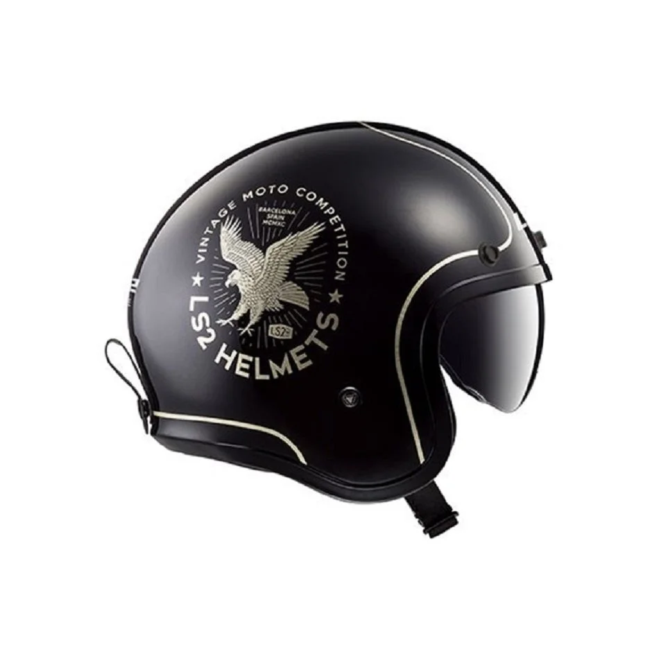 Capacete LS2 OF599 Spitfire Flier Preto/Dourado - Spinelli Motos