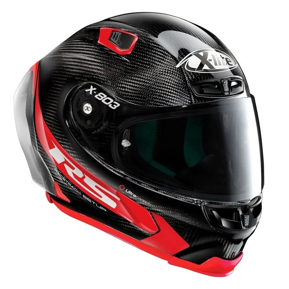 Capacete X-LITE X-803 RS Ultra Carbon Hotlap Vermelho/Preto