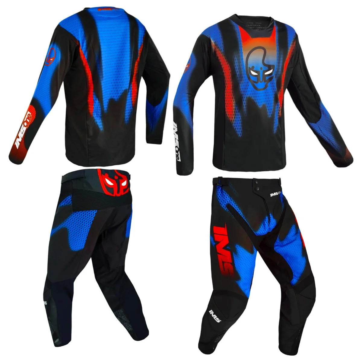 Conjunto IMS One Gladiador Azul/Vermelho - Spinelli Motos Boutique