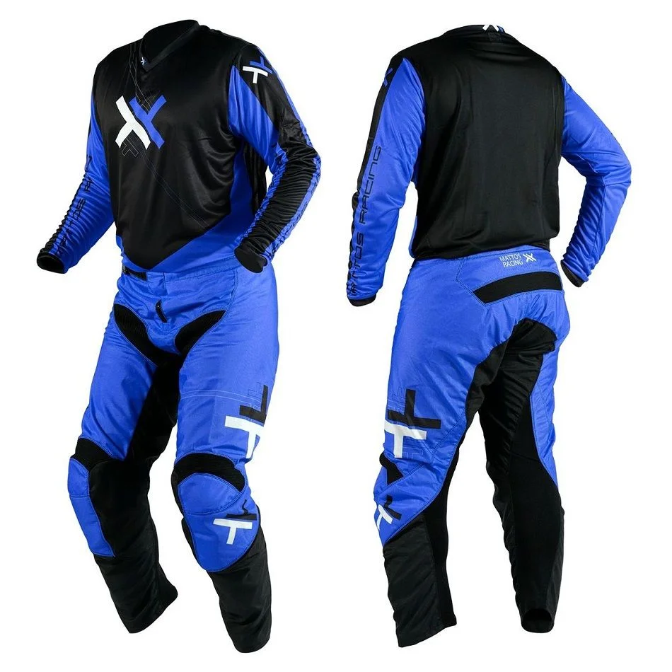 Conjunto Mattos Racing Atomic Preto/Azul - Spinelli Motos Boutique