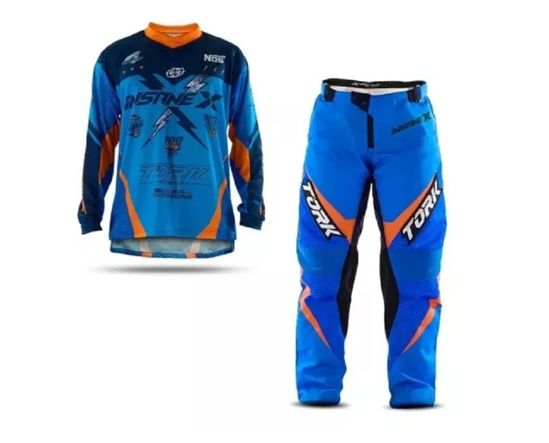 Conjunto Pro Tork Infantil Insane X Azul/Laranja - Spinelli Motos