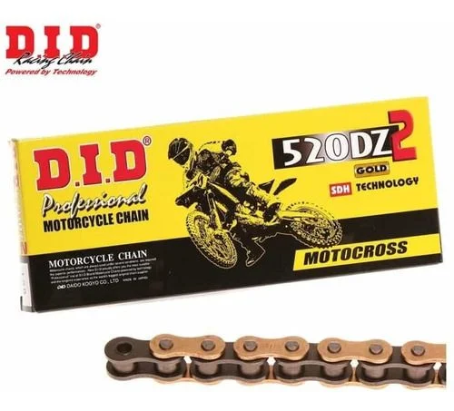 Corrente Transmissão DID 520DZ2 x 120L Gold Motocross S/ O-ring
