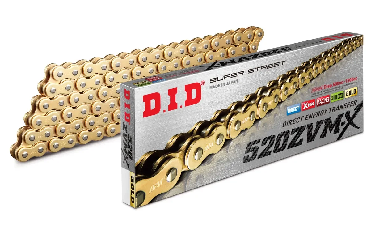 Corrente Transmissão DID 520ZVM-X -120L C/ O-ring Dourada