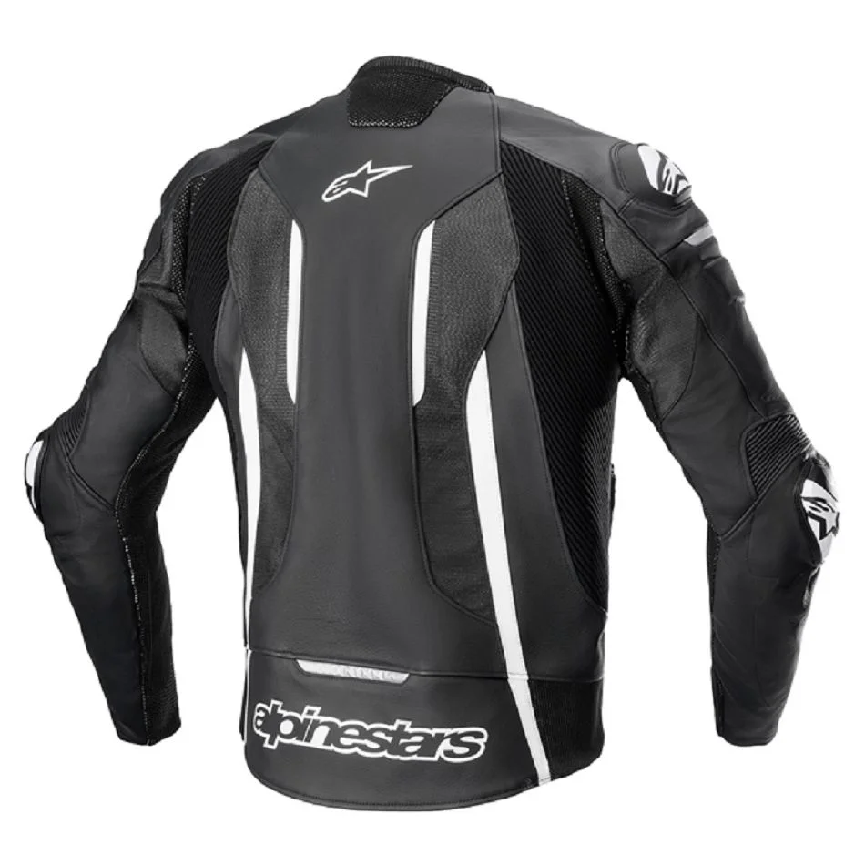 Jaqueta Alpinestars Masculina Couro Fusion Preto/Branco/Cinza