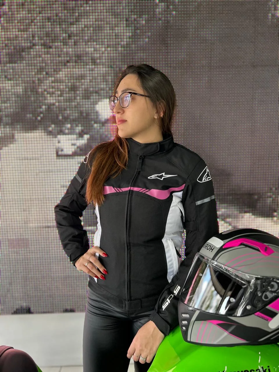 Jaqueta Alpinestars Stella/Feminina T-SPS WP Preto/Branco/Rosa