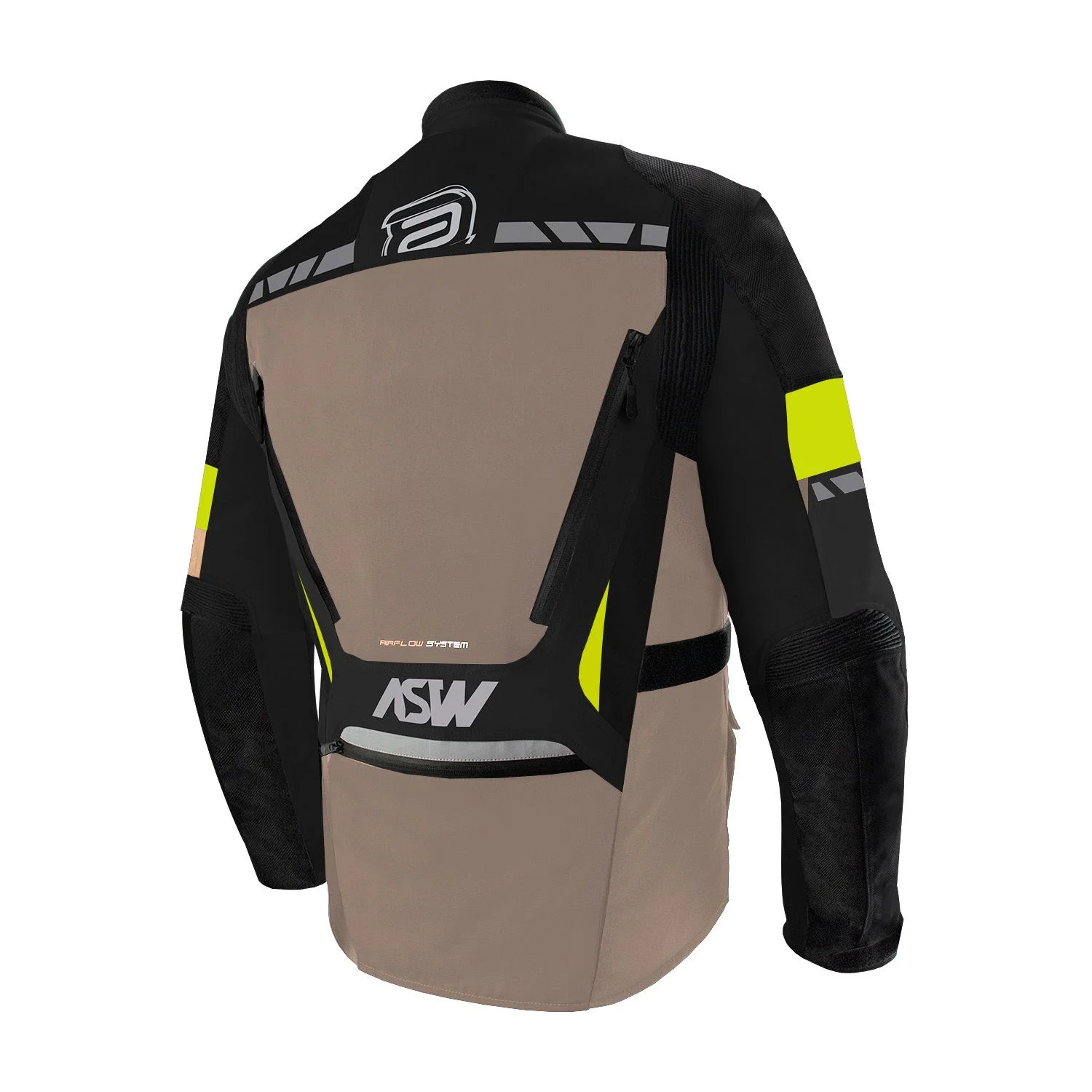 Jaqueta ASW Pangea Preto/Caqui/Amarelo Fluor - Spinelli Motos Boutique