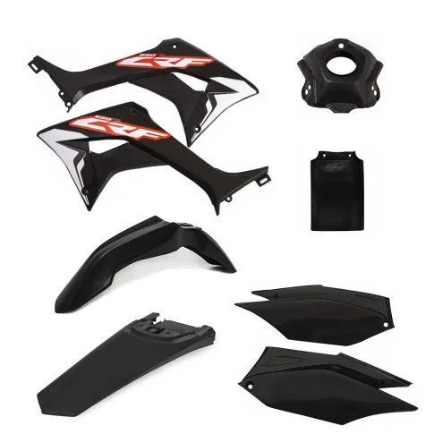 Kit Plástico AMX CRF 250F 18 Preto/Preto Aces. Preto - Spinelli