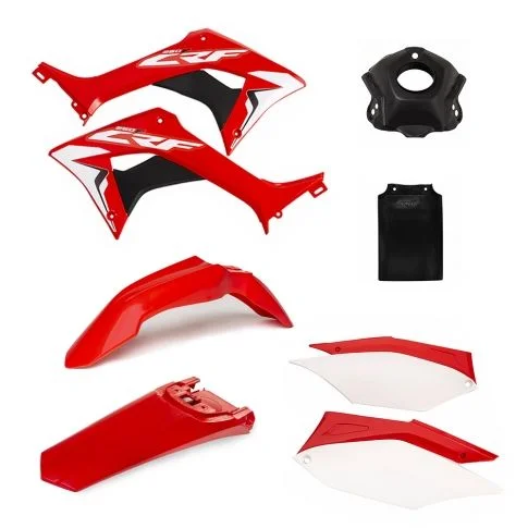 Kit Plástico AMX CRF 250F 18 Vermelho/Branco Aces. Preto