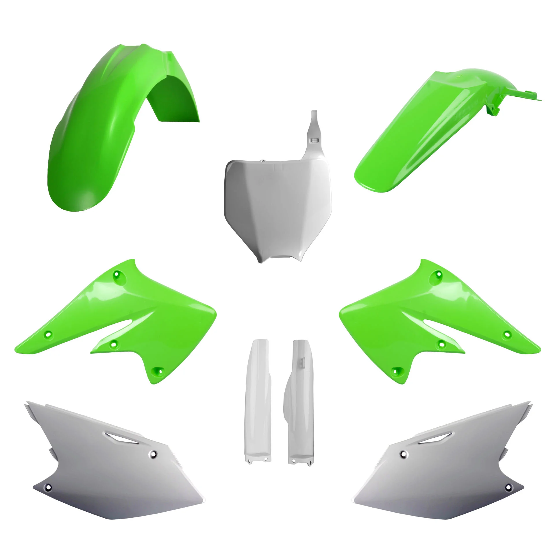 Kit Plástico KXF 250 04-05 Verde/Branco C/Number Plate Frontal