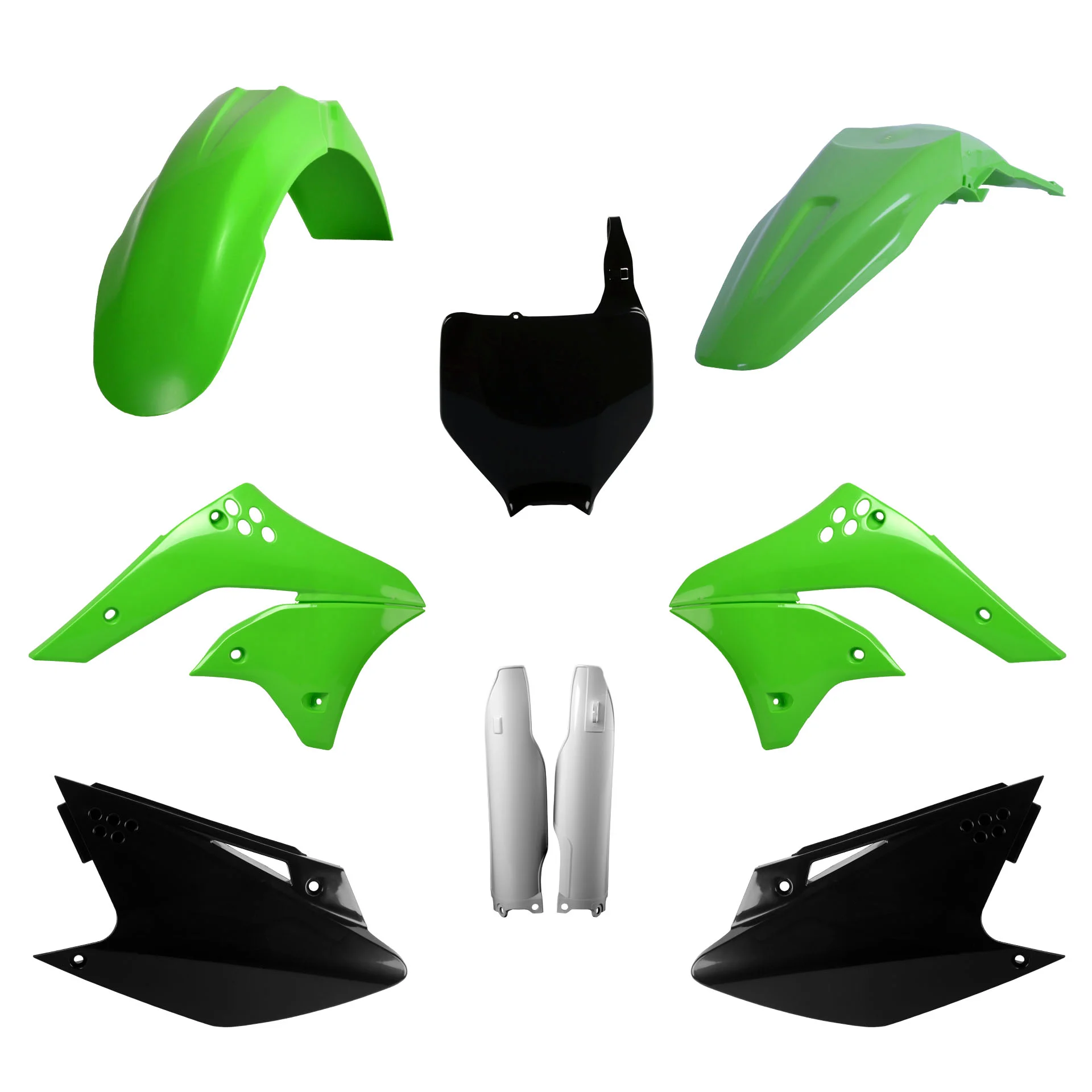 Kit Plástico KXF 250 06-08 Verde C/Number Plate Frontal - Spinelli