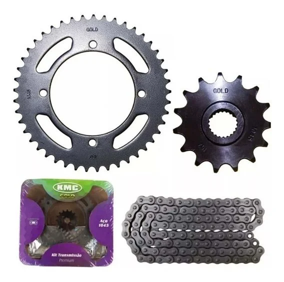 CAREERING STARDUST (18K） Kit Relação (Transmissão) Kawasaki Ninja 250/300 /Z 300 - KMC Gold