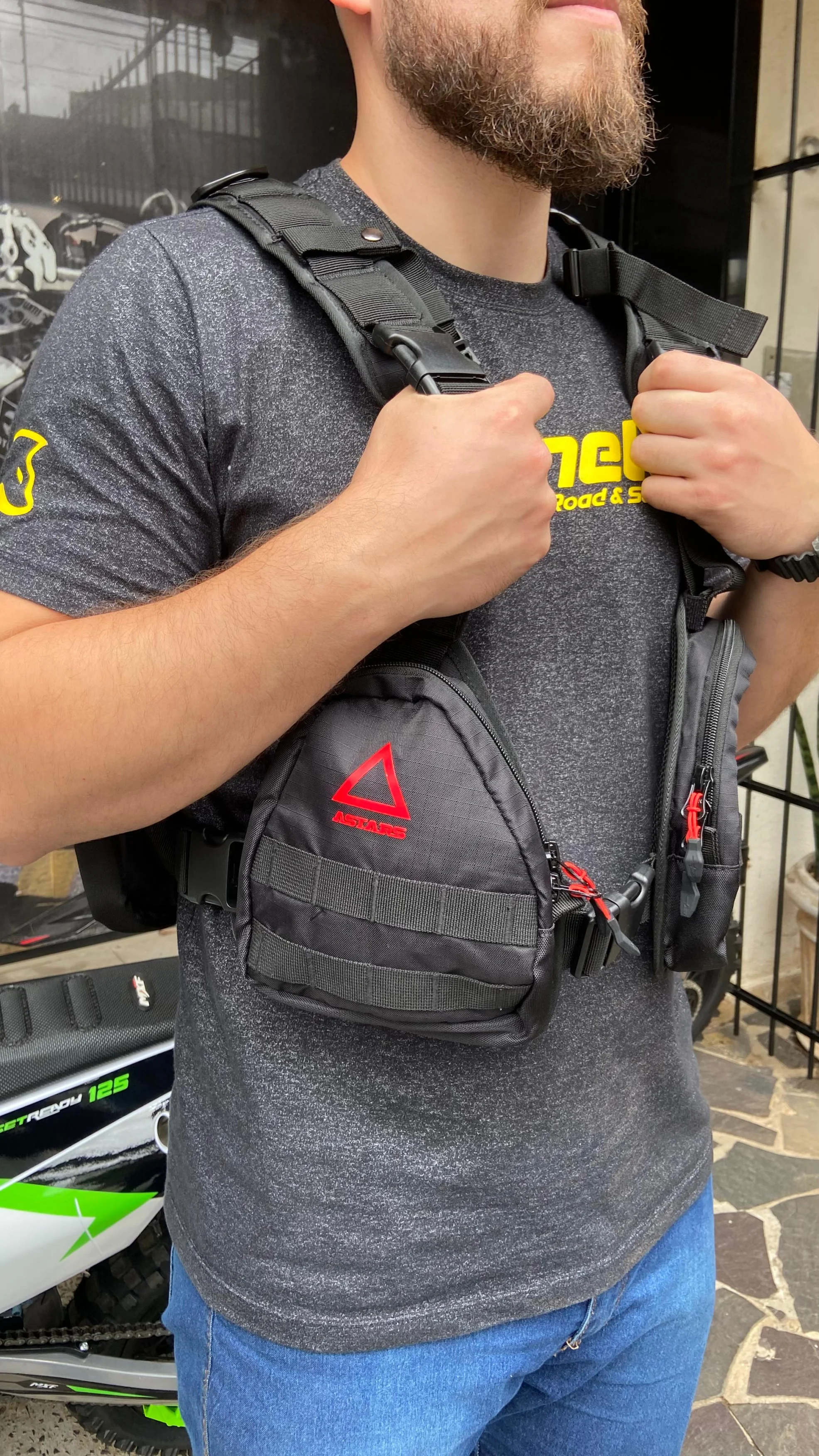 Mochila Alpinestars Techdura Tactical Pack Preto/Branco - Spinelli