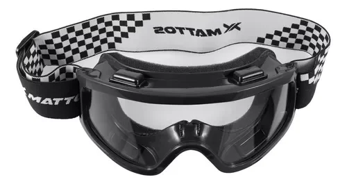 Óculos Mattos Racing MX Preto Lente Cristal - Spinelli Motos Boutique