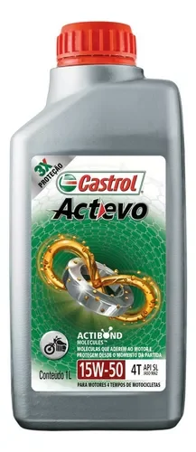 Óleo Castrol Actevo 15w50 4T 1L Semissintético Spinelli Motos