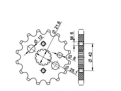Pinhão Kawasaki Vulcan 800 95-96 / ZX9R passe 530 - 16 dentes
