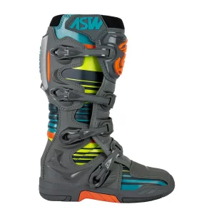 Bota ASW Elevate Chumbo/Laranja/Amarelo Fluor Spinelli Motos
