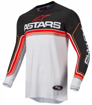Camisa Alpinestars Fluid Speed 22 - Preto/Cinza/Vermelho