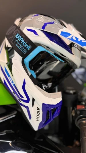 Capacete Airoh Aviator Ace 2 Ground Azul Brilho - Spinelli Motos