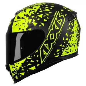 Capacete Axxis Eagle Breaking Fosco Preto/Amarelo