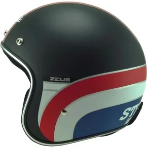 Capacete Zeus 380H K63 Preto - Fosco - Vermelho/Branco/Azul
