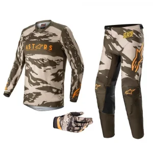 Combo Alpinestars Racer Tactical 22 Militar/Areia Camo/Tangerina