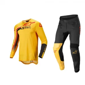 Conjunto Alpinestars Supertech Blaze 22 - Amarelo/Preto/Vermelho Fluor