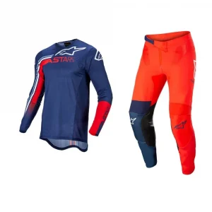 Conjunto Alpinestars Supertech Blaze 22 - Vermelho/Azul Escuro/Branco