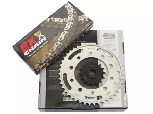 Kit Relação (Transmissão) XL 1000 Varadero 99-13 C/ Corrente EK Japão Riffel Super Top