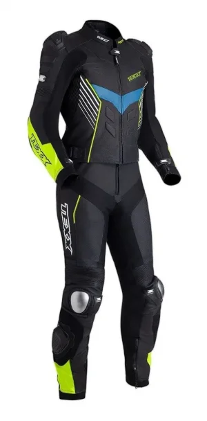 Macacão Texx Pista 2 Peças Preto/Azul/Verde - Spinelli Motos Boutique