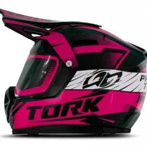 Mini Capacete Pro Tork Cross Rosa Neon Cofre