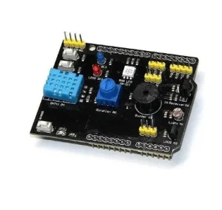 SHIELD ARDUINO HYM-302 MULTIFUNCOES C/ SENSORES DHT11, LM35, IR, BUZER ...