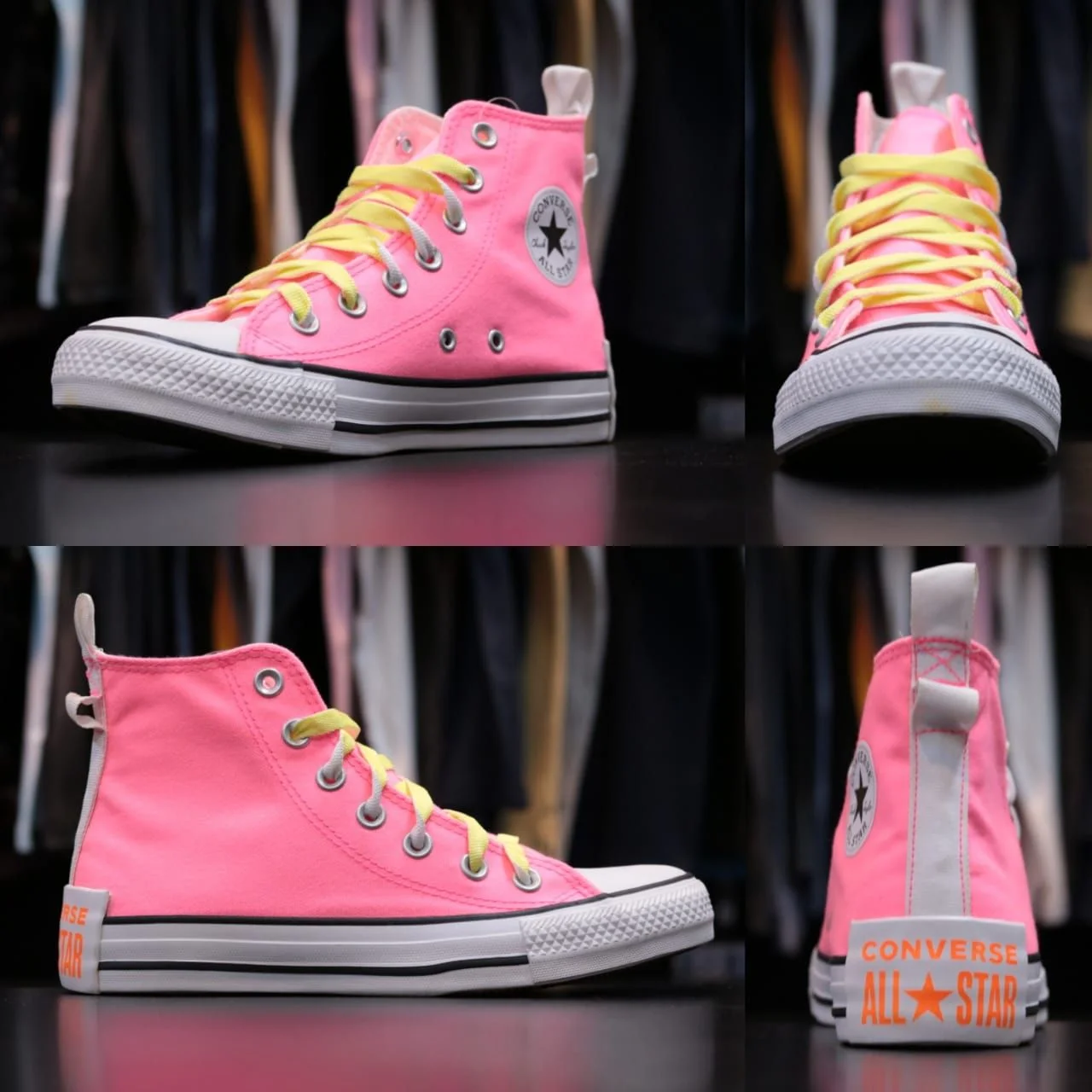 TENIS CONVERSE CT13320001 ROSA FLUOR AMARELO FLUOR BRANCO Snoopy Skate Rock