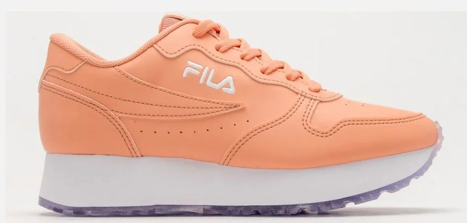 TENIS FILA EURO JOGGER WEDGE SL FEM ROSA BRANCO REF 905640