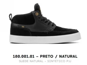 TÊNIS HOCKS CORUNA PRETO NATURAL Snoopy Skate Rock