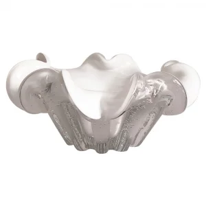 Fruteira de Vidro Branco Murano 21Cm X 10Cm Od0019