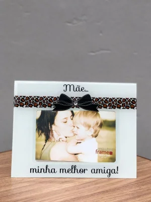 Porta Retrato Mãe Oncinha/Zebra Laço 15 Cm X 10 Cm