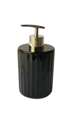Porta Sabonete Liquido Groove Preto Fechado Psg723