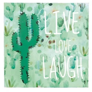 Quadro em Canvas com Cacto em Metal 6324