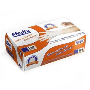 Luva Látex PP Com Pó Medix Brasil